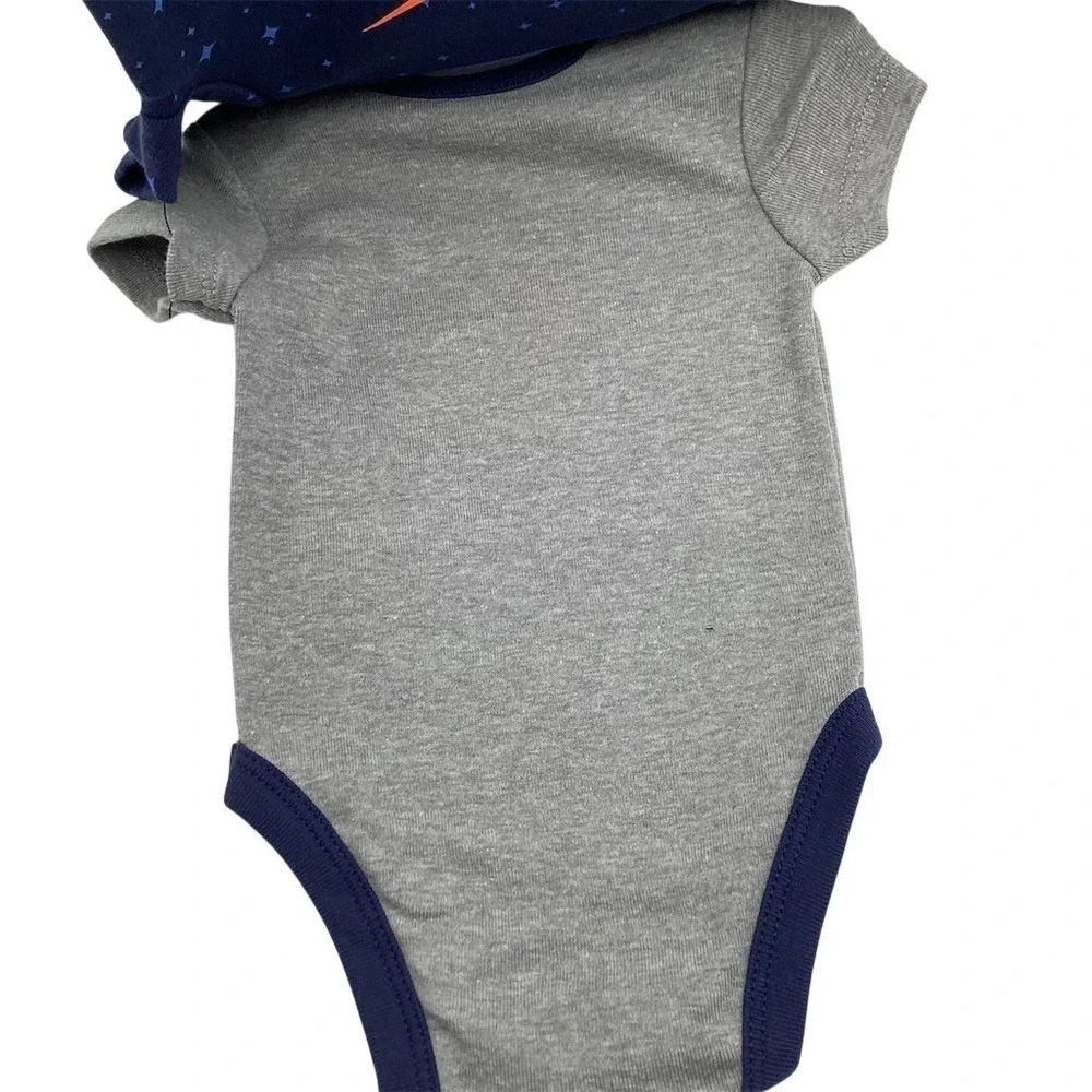 Nike Baby Bodysuits‎ 3-Pack Unisex 3M Midnight Navy Gray Just Do It Swoosh